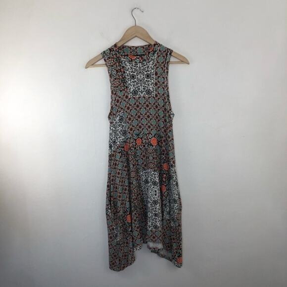 Anthropologie Maeve Floral Lilt Mock Swing Dress Pockets Sleeveless - Picture 2 of 14
